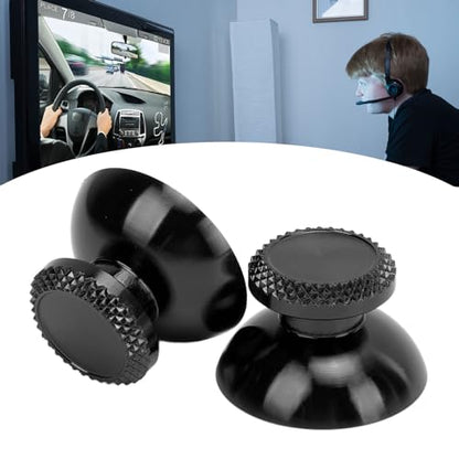Pomya Thumbsticks for Controller, 2Pcs Metal Thumb Grip Replacement for Handheld Game Console, Aluminum Alloy Analog Thumb Sticks Accessories (Black) - color: Black