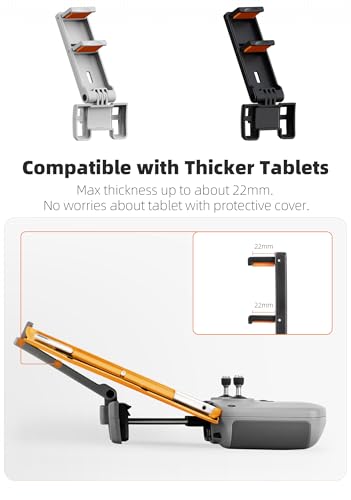 Adjustable Tablet Extended Bracket Holder for DJI Neo /Mini4 Pro/AIR3S Drone Remote Controller RC-N1/RC-N2 Remote Controller iPad Mount Holder (Grey) - color: Grey