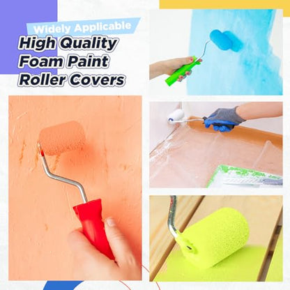 Nuenen 40 Pcs 2 Inch Foam Paint Rollers Mini Paint Roller Covers High Density Small Foam Paint Roller for House Wall Doors Cabinet Painting