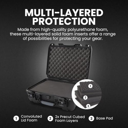 NANUK 930 Hard Case with Customizable Cubed Foam, Waterproof, Carry On - color: Black, style: Cubed Foam