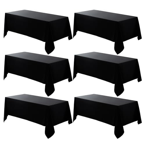 VidaFete Everyday Series Rectangle Tablecloth 60" x 102" 6 Pack Black - color: Black, size: 102" x 60" (6 Pack)