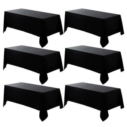 VidaFete Everyday Series Rectangle Tablecloth 60" x 102" 6 Pack Black - color: Black, size: 102" x 60" (6 Pack)