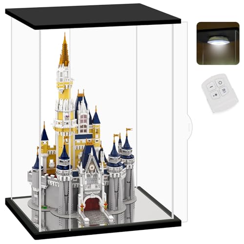 NONEMEY Clear Acrylic Display Case with Remote Control Light for Collectibles, Dustproof Model Showcase Organizer Box, Display Case for Collectibles (20x14x30.7inch,51x36x78cm) - size: 20×14×30.7 inch, 51×36×78 cm