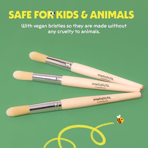 Honeysticks Jumbo Paint Brushes Set (3 Pack) - Large, Easy to Hold and Use - size: Jumbo