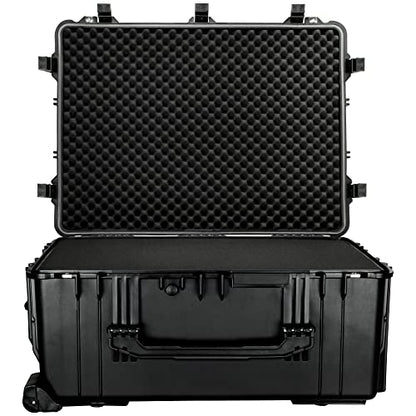 Eylar 31.5" X-Large Protective Roller Hard Case for Cameras, Drones, Tools, and AV Equipment with IP67 Waterproof, Shock Resistant, and Customizable Foam Inserts (Black) - color: Black