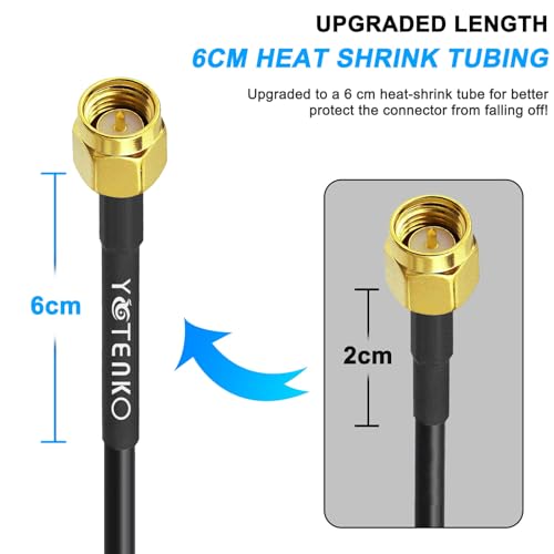 25FT RG58 SMA Male to Female Antenna Extension Cable + 5 Adapters - color: SMA Cable + 5pcs SMA Connectors, size: 25FT
