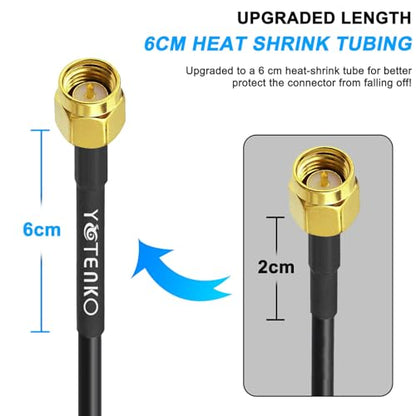 25FT RG58 SMA Male to Female Antenna Extension Cable + 5 Adapters - color: SMA Cable + 5pcs SMA Connectors, size: 25FT