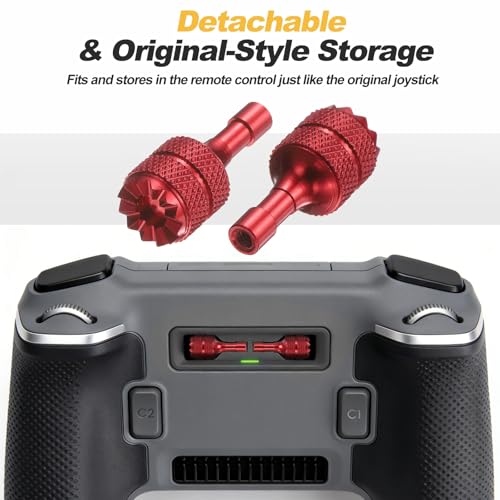 MECCANIXITY 2 Set Aluminum Controller Stick, Replacement Joystick Remote Controller Joystick Stick for Mini4 Pro Air3S Drone Remote Accessories, Burgundy - color: Burgundy