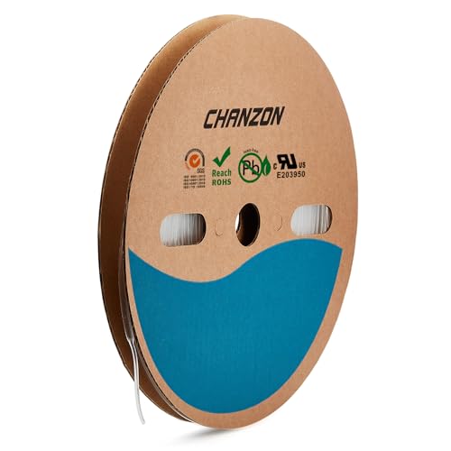 Chanzon 2:1 Ratio - 80Ft Roll - 1/24" (1mm) Heat Shrink Tubing Clear - color: Transparent, size: 1mm (1/24") - 80FT