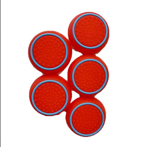 10 PCS Controller Thumbstick Caps Cover Replacement Silicone Touch Controller Rocker Cover for PS3 / PS4 / PS5 (5PCS Red with Blue+ 5PCS Red with Green)