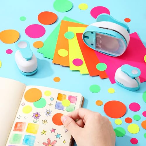 CHENGU 3 Pack Circle Hole Punch 2"/1"/0.6", Blue - color: Blue, style: Circle