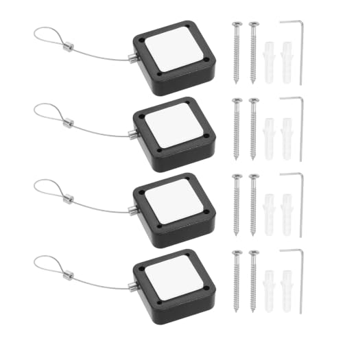 PATIKIL Retractable Remote Control Cable Tether 6.6ft /2M, Black 4 Set - color: Black, size: 6.6ft /2m