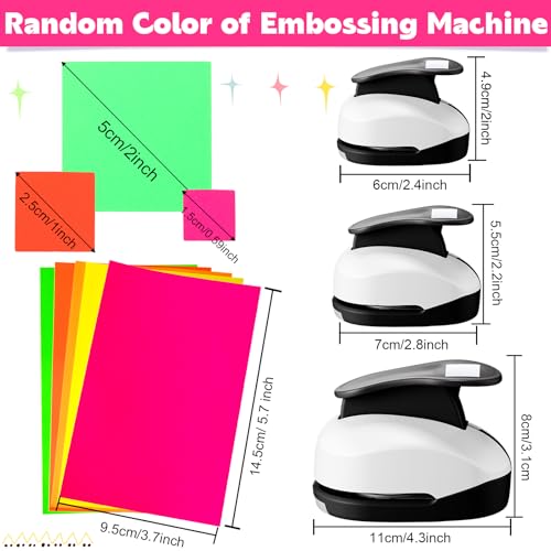CHENGU 3 Pack Square Hole Punch 2"/1"/0.6", Black - color: Black, style: Square