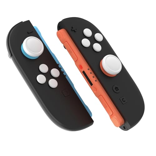 PlayVital Button Caps + Thumb Grip Set for Nintendo Switch 2, 2 Silicone Colorful ABXY Directional Button Covers & 2 Joystick Caps for Joycon - White - color: White