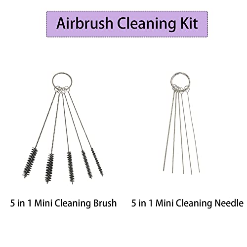 Joyangy 10 Pcs Airbrush Cleaning Kit with Needles and Brushes for Painting - size: 10pcs
