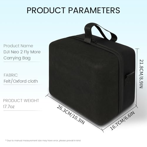 GAGITERVR Hard Carrying Case Compatible with DJI Neo 2 Motion Fly More Combo , Travel Bag for Aircraft, Goggle N3, RC Motion 3, RC N3 Remote Controllers, Charging Hub, 3 Batteries and Accessories, Blacks