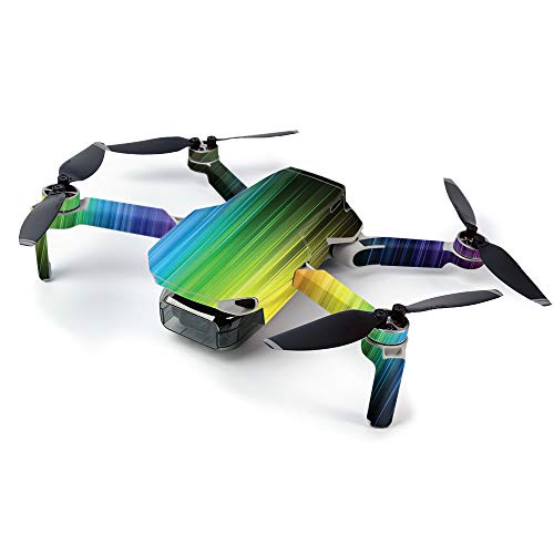 MightySkins Skin for DJI Mavic Mini Portable Drone Quadcopter - Rainbow Streaks | Protective, Durable, and Unique Vinyl Decal wrap cover | Easy To Apply, Remove, and Change Styles | Made in the USA, Model Number: DJMAVMIN-Rainbow Streaks - color: Rainbow