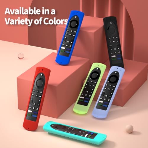 6.4 Inch Silicone Cover Compatible with Fire TV Stick 4K Max 2nd gen 2023 Remote Control,Silicone Case for Toshiba/Insignia Smart TV Remote Anti-Slip Sleeve Cover with Lanyard(Purple) - color: PURPLE