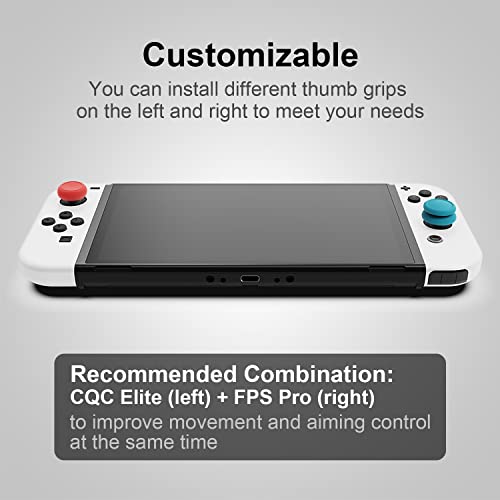 Skull & Co. Skin, CQC and FPS Thumb Grips Set Joystick Cap Analog Stick Cap for Nintendo Switch Joy-Con Controller - Black, 3 Pairs (6pcs)