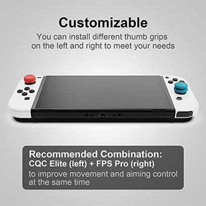 Skull & Co. Skin, CQC and FPS Thumb Grips Set Joystick Cap Analog Stick Cap for Nintendo Switch Joy-Con Controller - Black, 3 Pairs (6pcs)