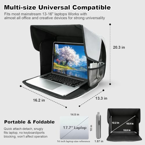 Laptop Sun Shade, Fits 13-16 inch Laptop