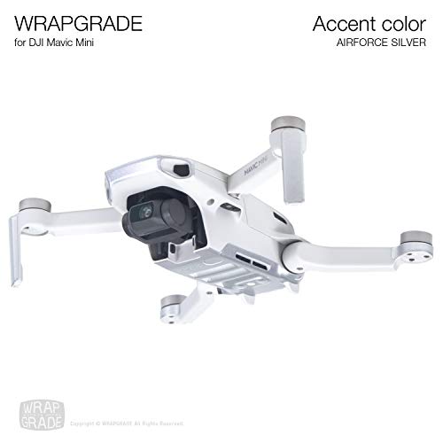 Wrapgrade Skin Compatible with DJI Mavic Mini & 2 SE & 4K | Accent Color (Airforce Silver) - color: Airforce Silver