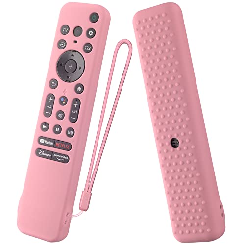 Silicone Cover for 7 inch Sony RMF-TX800U RMF-TX900U Voice Remote Contorl 2022, Anti-Shock Protective Case Compatible with Sony 4K Ultra HD TV X80K X90K X95K Series Remote(Pink) - color: pink