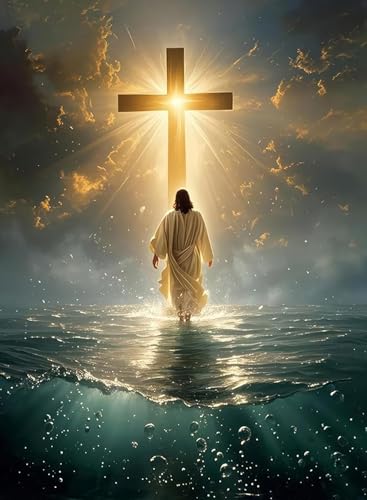 Jesus Paint by Numbers Kit for Adults Framed Canvas 12X16 in, Frameworkless - color: YH02824