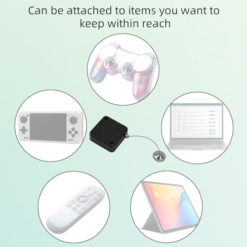 2pcs 6.5Ft Retractable Remote Lanyard Control Tether Cable Lock, Adjustable Anti-Lost TV Leash Cord Wire Finder for Gaming Controllers Tablets Showroom & Home Use