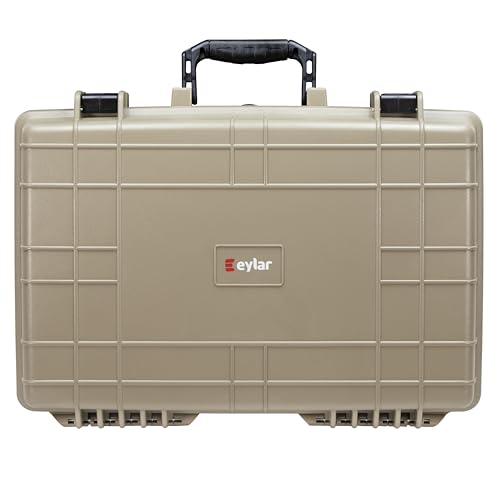 Eylar 20” Hard Laptop Case Equipped with RAGAR Reconfigurable & Reusable XP Crosslinked Foam Insert, Waterproof, Shockproof for Equipment, Drones, and Cameras (1 RAGAR Layer) (Tan) - color: Tan