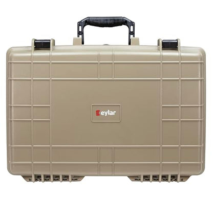 Eylar 20” Hard Laptop Case Equipped with RAGAR Reconfigurable & Reusable XP Crosslinked Foam Insert, Waterproof, Shockproof for Equipment, Drones, and Cameras (1 RAGAR Layer) (Tan) - color: Tan