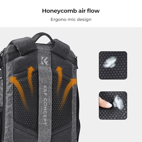 K&F CONCEPT Camera Backpack, Photography DSLR Camera Bag - color: 03-black