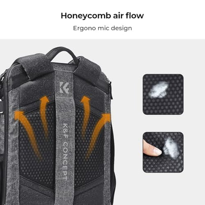K&F CONCEPT Camera Backpack, Photography DSLR Camera Bag - color: 03-black