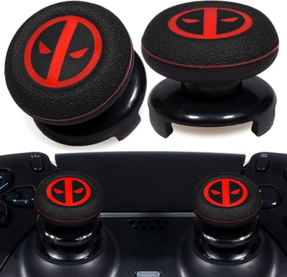 FPS Thumbstick Extender & Printing Rubber Silicone Grip Cover 2 Sets for PS5 & PS4 Controller (Immortal) - color: 18