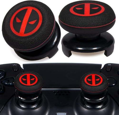 FPS Thumbstick Extender & Printing Rubber Silicone Grip Cover 2 Sets for PS5 & PS4 Controller (Immortal) - color: 18