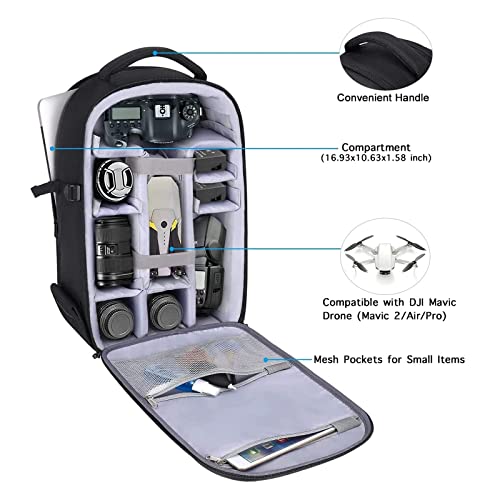 MOSISO Camera Backpack, DSLR/SLR/Mirrorless Photography Camera Bag - color: Black
