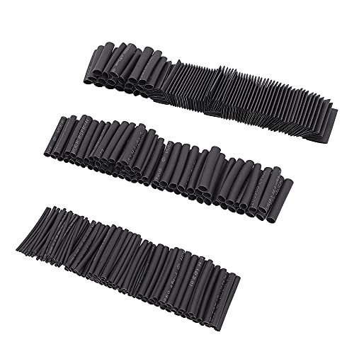 720 PCS Black Ratio 2:1 Heat Shrink Tubing Kit with Box, 8 Sizes