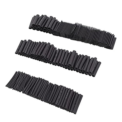 720 PCS Black Ratio 2:1 Heat Shrink Tubing Kit with Box, 8 Sizes