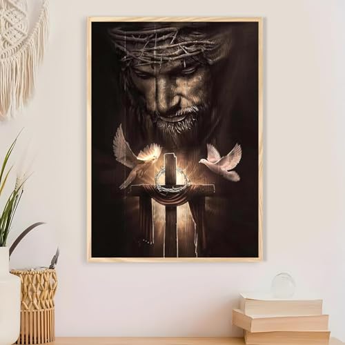 Jesus Paint by Numbers Kit for Adults Framed Canvas 12X16 in, Frameworkless - color: YH02812
