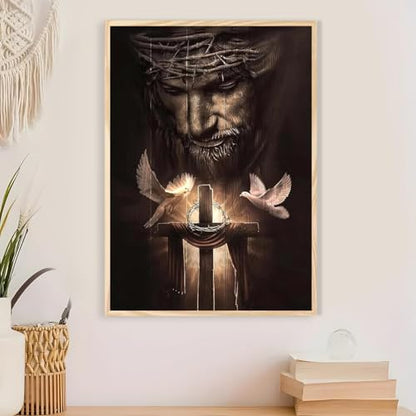 Jesus Paint by Numbers Kit for Adults Framed Canvas 12X16 in, Frameworkless - color: YH02812