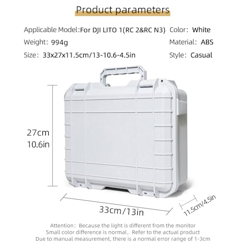 Explosion-Proof Hard-Shell Carrying Case for DJI Lito X1 and Lito 1 Anti-compression Waterproof Anti-scratch Shockproof Impact-resistant ABS Storage Box with Shock-absorbing Lining and Shoulder Strap (White) - color: White