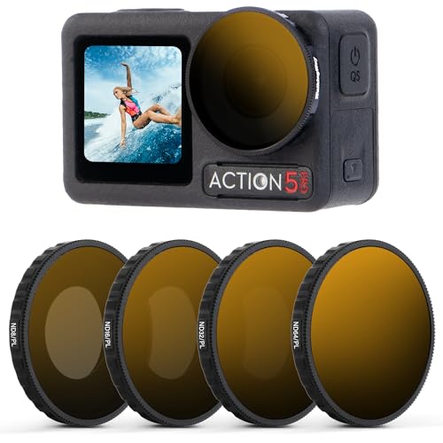 Walking Way ND Filter Set Compatible with DJI Osmo Action 5 Pro/Action 4-4 Pack (ND8/PL, ND16/PL, ND32/PL, ND64/PL),Neutral Density Filters HD Optical Glass/Multi-Coated - style: ND8PL/ND16PL/ND32PL/ND64PL