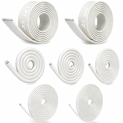 7-Size Heat Shrink Tubing Roll Kit: 4:1 Adhesive Lined, 54 Ft Marine Grade Waterproof, Insulated Sealed, Oil-Proof & Wear-Resistant, for Home Use & Industrial Applications (White) - color: White