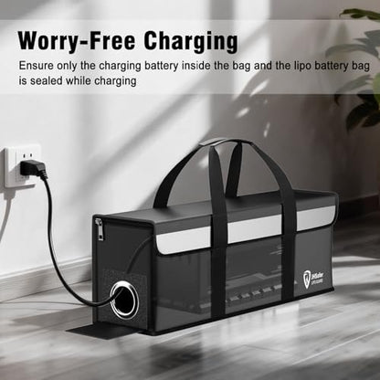 E-Bike Battery Safe Bag Explosionproof, Lipo Bag,19.3 x 5.1 x 7in