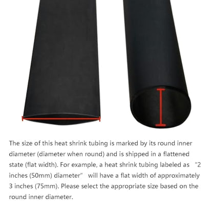 3:1 Marine Grade Dual Wall Heat Shrink Tubing Roll 1-1/4" 10ft Black - size: 1-1/4 inches(30 mm), style: 10 Feet