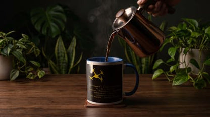 3dRose Black & Yellow Drone with DIY Accelerometer 11oz Two-Tone Blue Mug - color: Blue, size: 11 Ounces