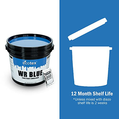 Ecotex® WR Blue Water Resistant Emulsion - Screen Printing Emulsion, 1 Pt - size: 16 fl oz