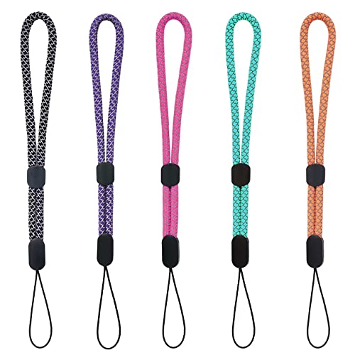 YOUOWO Wrist Lanyards adjustable length 6 pcs small Strap Wrist Short Lanyard for Keys Phone Cases Lanyard Keychain USB - color: Colors-5pcs
