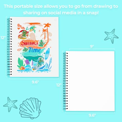 Ohuhu 9"x12" Double-Sided Bleedproof Marker Pad Art Sketchbook 60 Sheets - size: 9" x 12”