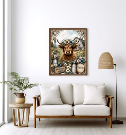 Diamond Painting Kit for Adults,Cow 5D Diamond Art Kits - color: KM1312-1